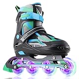 Sowume Adjustable Inline Skates for Girls and Boys, Roller Skates with All Light Up Wheels, Patines para Mujer for Kids and Adults, Men, Women
