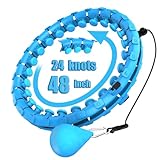 Dumoyi Smart Weighted Fitness Hoop for Adults Weight Loss, Infinity Hula, 2 in 1 Adomen Fitness Massage Workout Equipment, Great for Adults and Beginners (Blue)