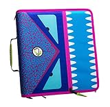 Case it Dual Monster Eye Zipper Binder, 2 Sets of Rings, Included Pencil Pouch, Purple, DUAL-101-ME-PUR