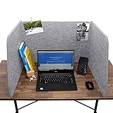 Acoustic Partition - Reduce Noise and Visual Distractions - Sound Absorbing Desk Divider - Desk Privacy Panel - Home Office - Classroom - Remote Learning - Sound Dampening (Gravel Grey)