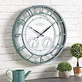 FirsTime & Co. Laguna Outdoor Wall Clock, 18', Aged Teal