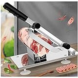 EULANGDE Thickened Upgraded 304 Stainless Steel Meat Cutter Manual Frozen Meat Slicer Beef Mutton Roll Food Slicer Slicing Machine for Home Cooking of Hot Pot Shabu Korean BBQ (400)