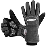 KINGSBOM -40F° Waterproof & Windproof Thermal Gloves - 3M Thinsulate Winter Touch Screen Warm Gloves - for Cycling,Riding,Running,Outdoor Sports - for Women and Men (Grey,Medium)