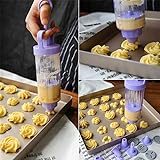 Cookie Gun Discs,Cookie Press, Classic Biscuit Maker, Cake Making Decorating Set with 10 Flower Pieces and 8 Cake Decorating Tips and Tubes for DIY Cake Cookie Maker Decorating