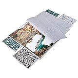 2000 Piece Non-Wood Jigsaw Puzzle Board with Drawers and Felt Fabric Cover Mat, Portable Puzzle Table for Adults, Puzzle Tray, Super Large Size: 40×30 Inch Work Surface, Lightweight Design, Gray