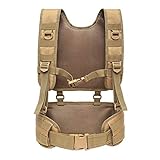 MiOYOOW Molle Vest Suspender Harness, Outdoor H-Harness Belt Suspenders with Detachable Suspender Straps for Hunting Equipment Training Outdoors Duty