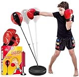 EMAAS Punching Bag Set for Kids with Boxing Gloves & Hand Pump - 3-8 Years Old Adjustable Kids Punching Bag with Stand - Top Gifting Idea for for Girls & Boys- Portable & Long-Lasting