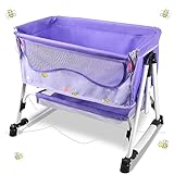 Anivia Doll Bed Furniture 2 Function Toy, Doll Bed and Doll Swings Together for 18 inches Baby Dolls, Baby Doll Crib with Bottom (DP601PURPLE)