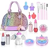 Kids Makeup Kit for Girl Washable Real Makeup Set Little Girl Purse Unicorn Toys for 5 6 7 8 Year Old Girls Princess Dress Up Vanity Pretend Game Birthday Girls Toys