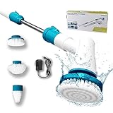 Electric Spin Scrubber - 3 Replaceable Brush Heads, 360 Cordless Powerful Scrub Brush with Adjustable Extension Handle for Efficient Bathroom Cleaning, Floor, Tub, Tile - Ideal for Deep Cleaning