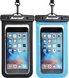 Hiearcool Universal Waterproof Case, Waterproof Phone Pouch Compatible for iPhone 15 14 13 12 Pro Max XS Plus Samsung Galaxy S22 Cellphone Up to 8.3', IPX8 Cellphone Beach Bag for Travel - 2 Pack