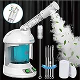 Nano Ionic Face Steamer with 360° Rotatable Sprayer, Portable Facial Steamer for Personal Care Use at Home or Salon Bonus 1 Piece Spa Headband 4 Piece Stainless Steel Skin Kit