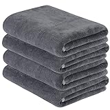 VIVOTE Gym Towels for Sweat Workout Towels for Gym Absorbent Sweat Towels Sports Microfiber Towels Large for Men Women Fitness Travel Camping Hiking Yoga 4 Pack 16 Inch X 32 Inch Gray