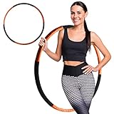 SQUATZ Adjustable Weighted Hula Hoop - 6 Pcs. 2 to 5lbs Hoop, Tightens Abdomen, Hips, and Arms, Shape Charming Curves, 8 Sections Portable for Indoor and Outdoor, Great for Adults and Beginners