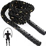 Proud Panda Heavy Jump Ropes for Fitness 3LB, Weighted Adult Skipping Rope Exercise Battle Ropes for Men & Women, Total Body Workouts, Power Training in Gym to Improve Strength and Building Muscle(1''
