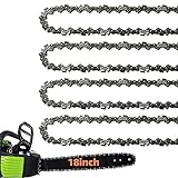 4 Packs 18 Inch Chainsaw Chain 62 Drive Links .050' Gauge, 3/8' Pitch, 18' Replacement Chain Low-Kickback Chainsaw Chains Compatible with Husqvarna, Echo, Poulan, Craftsman and more