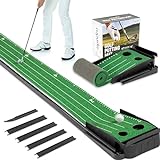 ropoda 9ft Golf Putting Green, Portable Putting Mat for Home and Office with Auto Ball Return Function, Golf Practice Putting Mat Aid for Indoor and Outdoor Use