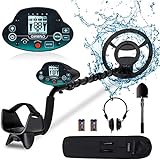 OMMO Metal Detector for Adults & Kids, High Accuracy Adjustable Waterproof Metal Detector, with Pinpoint & Disc & All Metal Mode, Great for Detecting Gold, Coin, Treasure Hunting