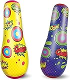 Inflatable Bopper, 47 Inches Kids Punching Bag with Bounce-Back Action, Double-Sided Inflatable Punching Bag for Kids (1 Pack)