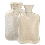 Hot Water Bottle Rubber with Soft Cover (2 Liter) Hot Water Bag for Cramps, Pain Relief, Removable Hot Cold Pack Hot Water Bed Warmer