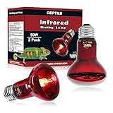 LUCKY HERP Infrared Heat Lamp 50W 2 Pack，Reptile & Amphibian Basking Spot Light Bulbs, Red Heat Lamp Bulbs for Reptiles, Bearded Dragon, Turtle, Lizard, Snake, Chicken
