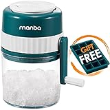 MANBA Ice Shaver and Snow Cone Machine - Premium Portable Ice Crusher and Shaved Ice Machine with Free Ice Cube Trays - BPA Free