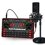 tenlamp Audio Mixer Kit, G3 Live Sound Card & Studio Recording Microphone, Audio Interface Voice Changer, USB DIGITAL Podcast Equipment Bundle for Streaming/Singing/Gaming on Phone or PC