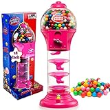18' Big Spiral Gumball Machine Toy - Includes Aprox 113 Gum Balls - Kids Dubble Bubble Twirling Style Candy Dispenser - Birthday Parties, Novelties, Party Favors and Supplies PlayO (Pink)