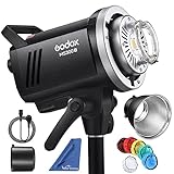 Godox MS300V MS300-V Compact Studio Strobe Flash Light - 300W,GN58 0.1-1.8S Recycle Time,2.4G X System,Bowens Mount LED Modeling Lamp for Photographic Studio Portrait Shooting(MS300 Upgraded Version)