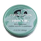 GRIFFIN Mink Oil - Leather Conditioner, Leather Softener, Water Repellent (Waterproofing) and Weather Protector - Shoes, Boots, Handbags and Leather Goods (2.8 oz) - Made in USA