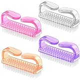 Handle Grip Nail Brush, Larbois Nail Brushes Hand Fingernail Brush Cleaner Scrubbing Kit Pedicure for Toes and Nails Men Women (4 Pack)