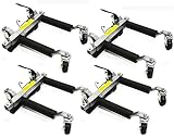 Stark Set of (4) Wheel Dolly Car Skates Vehicle Positioning Hydraulic Tire Jack Truck Rv Trailer Pick Up Dolly Ratcheting Foot Pedal, 1500LBS