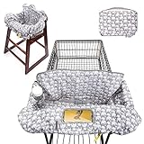 Shopping Cart Cover for Baby - High Chair Cover and Padded Grocery Cart Protector for Babies - with Clear Phone Window, Storage Pockets, Sippy Cup & Toy Straps & Carrying Pouch - Machine Washable