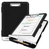 Sooez Clipboard with Storage, High Capacity Nursing Clipboards with Pen Holder, Heavy Duty Plastic Storage Clipboard with Low Profile Clip, Clipboard Folder, Teacher Must Haves, Office Supplies