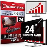 SightPro 24 Inch Computer Privacy Screen Filter for 16:9 Widescreen Monitor - Privacy Shield and Anti-Glare Protector