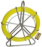 INTSUPERMAI 425Ft Fish Tape Fiberglass Wire Cable Running Rod Duct Rodder Fishtape Puller Conduit Puller 6mm