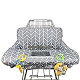 Shopping Cart Cover for Baby Cotton High Chair Cover, Reversible, Machine Washable for Infant, Toddler, Boy or Girl Large (Grey Arrow Print)