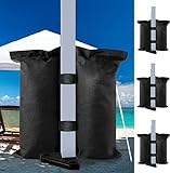 4-Pack 132 LBS Canopy Sandbags, Industrial Grade Heavy Duty Weights Bag Leg Weights for Pop up Canopy Tent, Patio Umbrella, Outdoor Furniture, Sports, Sand Bags Without Sand - Black