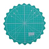 EXCEART Fabric Rotary Mat Rotary Self- Healing Cutting Mat Round Rotating Turntable Green Grid Cut Matt for Sewing Quilting Scrapbooking DIY Crafts Projects Fabric Green Gridded Rotary Cutting Board