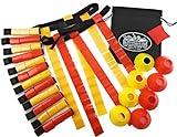 Matty's Toy Stop Deluxe 14-Man Flag Football Set with 7 Yellow Tear Away Belts, 7 Red Tear Away Belts, 4 Yellow Cones, 4 Red Cones, 1 Red Beanbag Flag & Storage Bag - Complete Set