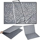 Sratte 2000 Pieces Jigsaw Puzzle Board with Dustproof Cover, 45.7 x 30.7 Inch Foldaway Felt Puzzle Board Portable Puzzle Mat, Foldable Puzzle Pad Puzzle Storage Board, Non Slip Surface