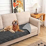 SUNNYTEX Waterproof & Reversible Dog Bed Cover Pet Blanket Sofa, Couch Cover Mattress Protector Furniture Protector for Dog, Pet, Cat(30'*70',Dark Grey/Grey)