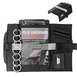 Pilot Kneeboard, Includes Clipboard, Knee Strap and 7 Rings for Attaching Approach Plates and Checklists, Pilot Accessories Aviation Knee Board