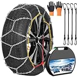 2 Packs Tire Chains Car Anti Slip Snow Chains for SUV/Truck/Car in Snow, Sand, Mud and Ice (KN130)