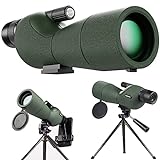 YUANZIMOO 25-75x60 Spotting Scopes with Tripod Carrying Bag and Smartphone Adapter Straight Spotter Scope for Target Shooting Hunting Bird Watching