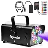 Fog Machine with 18 LED Lights, Protable 500W High Power Smoke Machine with 13 colors Lights Effect and Remote Control, Halloween Smoke Machine Fog Fogger Machine for Parties, Wedding, DJ & Stage Show