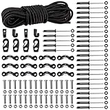 Deck Rigging Kit Accessory - 19.7 FT Bungee Cord with Deck Loops Tie Down Pad Eyes and J - Hooks and Bungee Cord Hook Screws & Rivets for Kayaks Canoes Boat