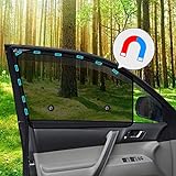 Ovege Car Side Window Sun Shade Mesh Suction Magnetic Car Curtain UV Protection (Semi-Transparent, Front Seat 2pcs-)