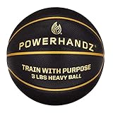 POWERHANDZ Weighted Training Basketball, Outdoor or Indoor Practice, Improve Ball Handling, Pass Distance, Grip Strength, Game Play, for Adult & Youth Sports Athletes, 3 Pounds