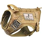 SALFSE Tactical Service Dog Vest Harness K9 Military Molle Dog Vest for Outdoor Training Hunting Waterproof Pet Dog Harness with Rubber Handle & Metal Buckle